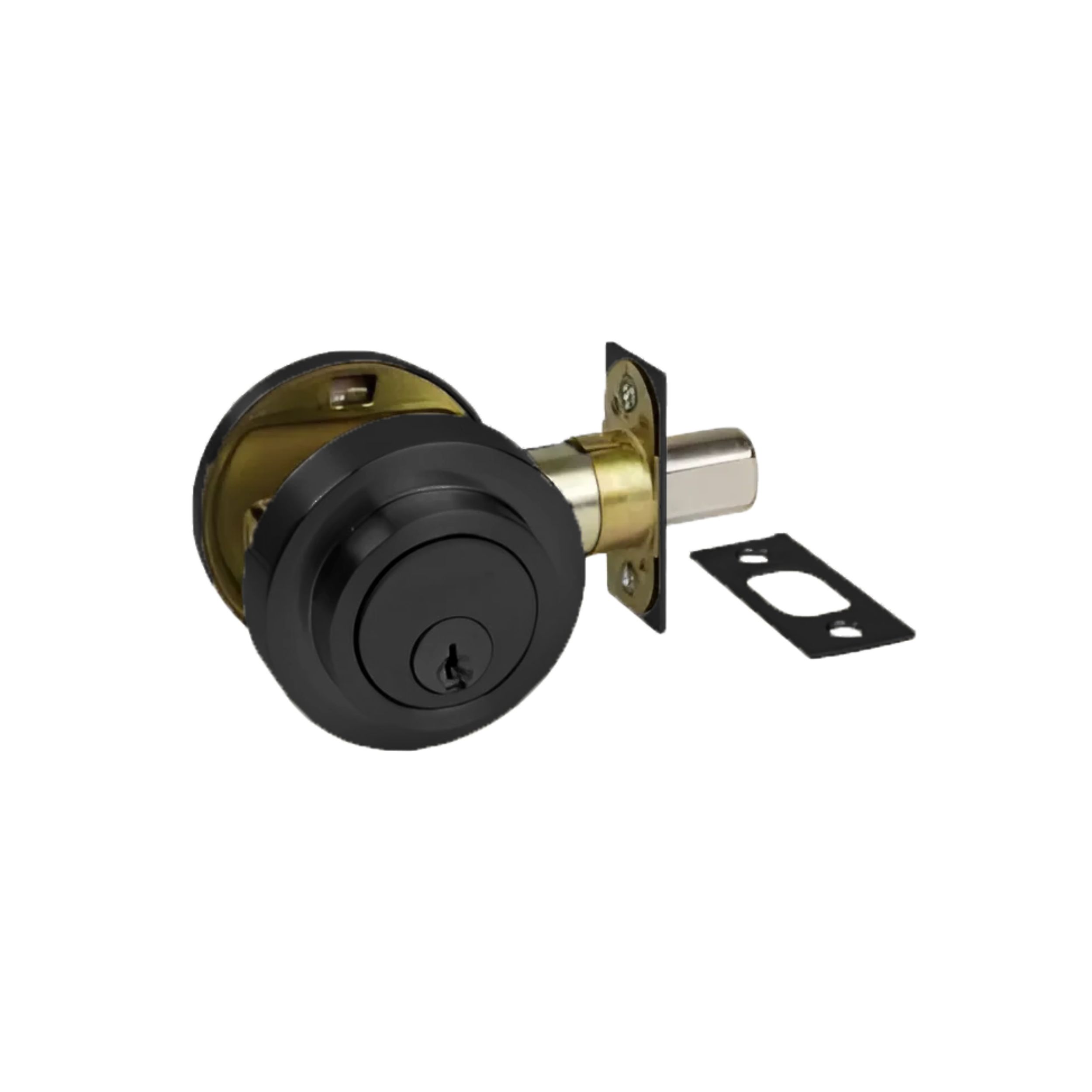 Zanda Round Slimline Deadbolt — Matte Black