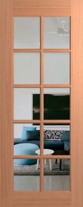 10L Clear Glass Meranti Door